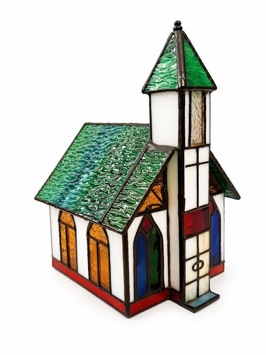 Other - Lamp Light Tiffany Style Stained Glass 3D Church Chapel Cross Vintage Holiday